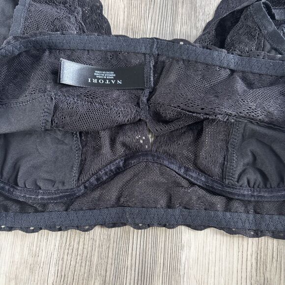 NWT Natori Bliss Perfection Black Lace Bra Bralette Large (MSRP $42) - Picture 10 of 12